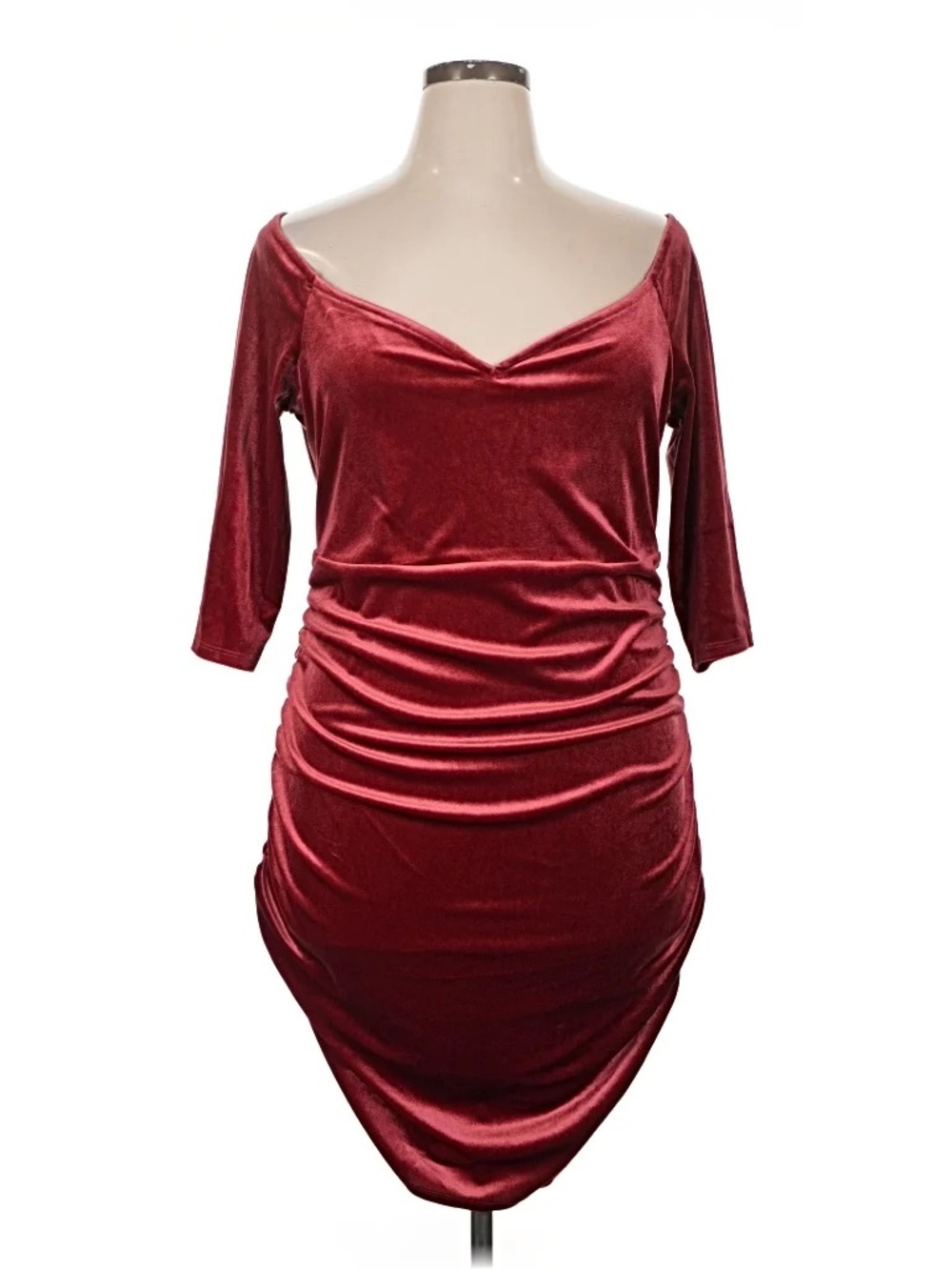 torrid Red Velvet Off-Shoulder Midi Dress